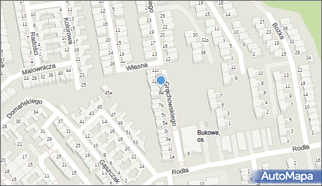 Koszalin, Grochowskiego Maksymiliana, ks., 9a, mapa Koszalina