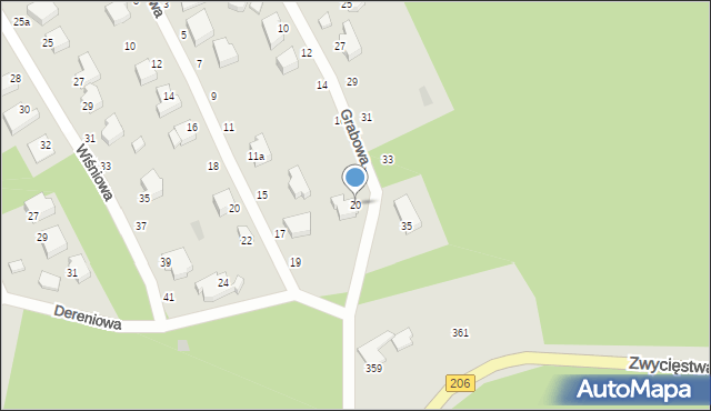 Koszalin, Grabowa, 20, mapa Koszalina