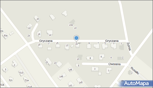 Koszalin, Gryczana, 11, mapa Koszalina