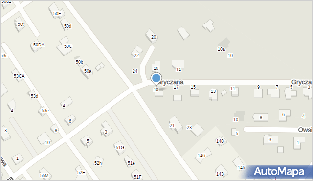 Koszalin, Gryczana, 19, mapa Koszalina