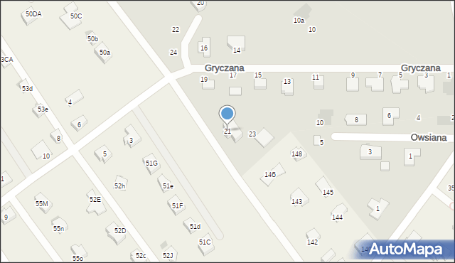 Koszalin, Gryczana, 21, mapa Koszalina