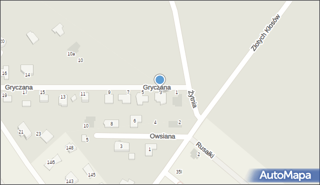 Koszalin, Gryczana, 3, mapa Koszalina