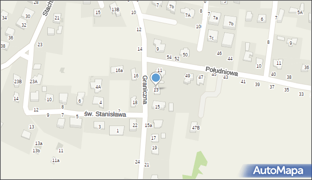 Koszyce Wielkie, Graniczna, 13, mapa Koszyce Wielkie