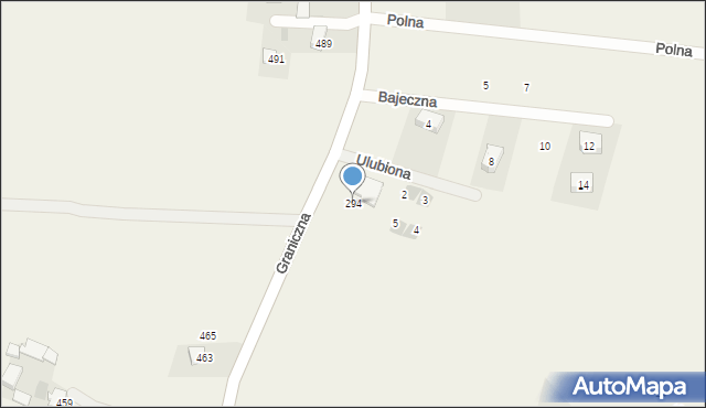 Kozierów, Graniczna, 294, mapa Kozierów