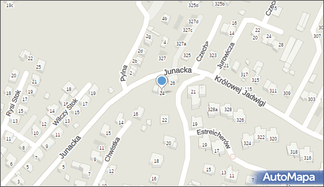 Kraków, Grabowa, 24, mapa Krakowa