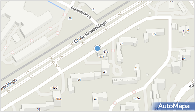 Kraków, Grota-Roweckiego Stefana, gen., 37d, mapa Krakowa