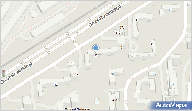 Kraków, Grota-Roweckiego Stefana, gen., 45, mapa Krakowa