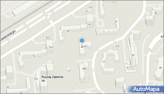 Kraków, Grota-Roweckiego Stefana, gen., 49, mapa Krakowa