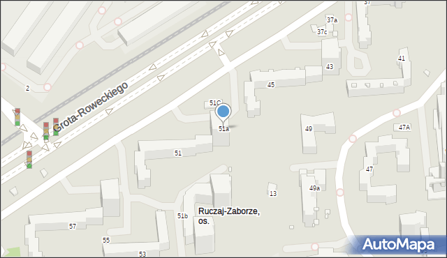 Kraków, Grota-Roweckiego Stefana, gen., 51a, mapa Krakowa