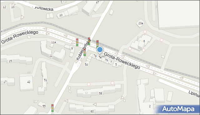 Kraków, Grota-Roweckiego Stefana, gen., 7e, mapa Krakowa