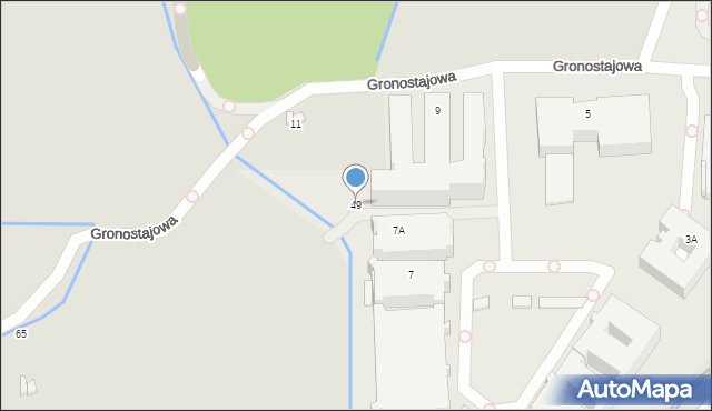 Kraków, Gronostajowa, 49, mapa Krakowa