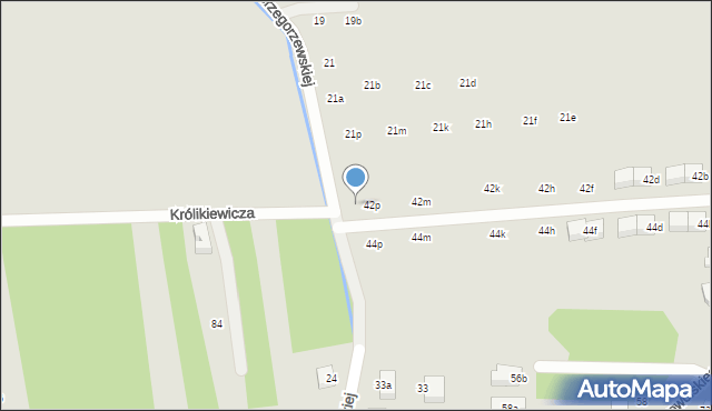 Kraków, Grzegorzewskiej Marii, 25, mapa Krakowa