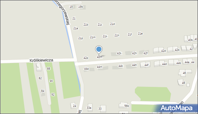 Kraków, Grzegorzewskiej Marii, 25c, mapa Krakowa