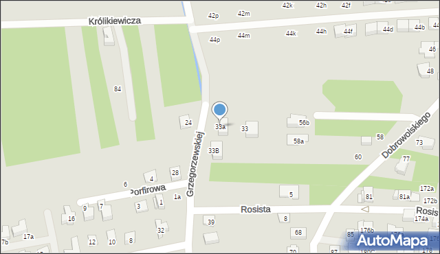 Kraków, Grzegorzewskiej Marii, 33a, mapa Krakowa