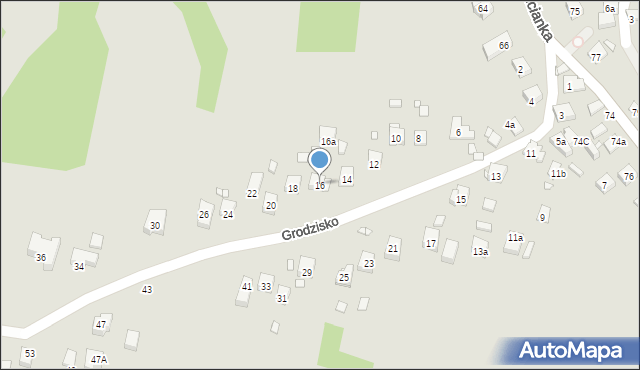 Kraków, Grodzisko, 16, mapa Krakowa