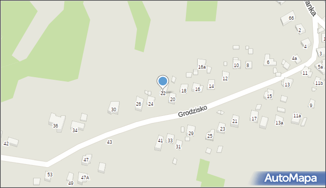 Kraków, Grodzisko, 22, mapa Krakowa