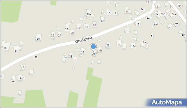 Kraków, Grodzisko, 25, mapa Krakowa