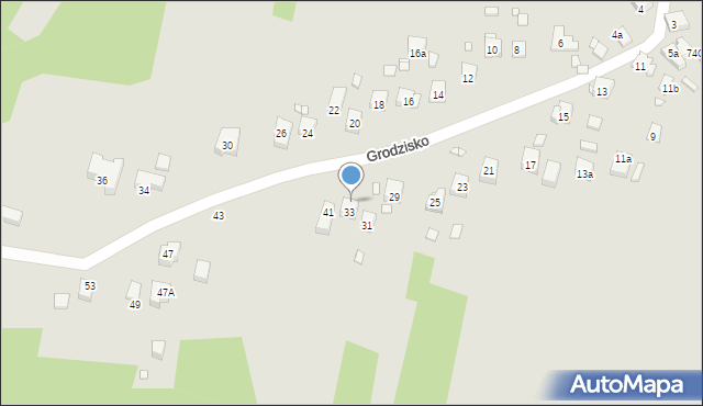 Kraków, Grodzisko, 39, mapa Krakowa