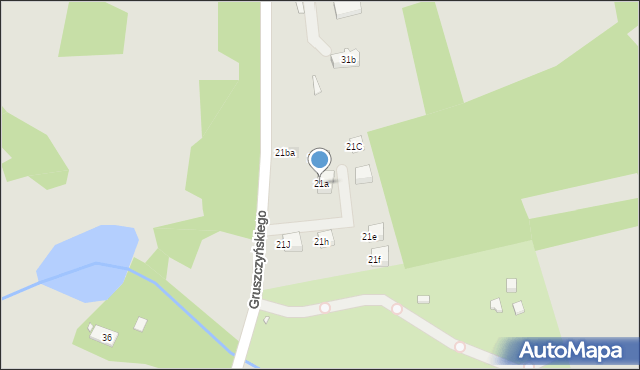 Kraków, Gruszczyńskiego Włodzimierza, 21a, mapa Krakowa