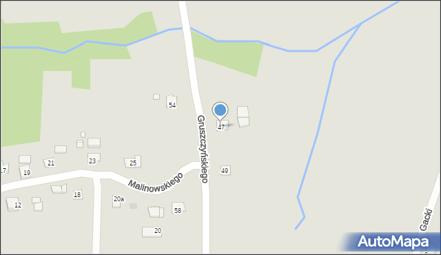 Kraków, Gruszczyńskiego Włodzimierza, 47, mapa Krakowa