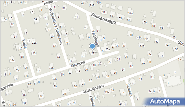 Kraków, Grzecha Jana, 23, mapa Krakowa