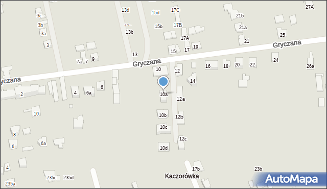 Kraków, Gryczana, 10a, mapa Krakowa