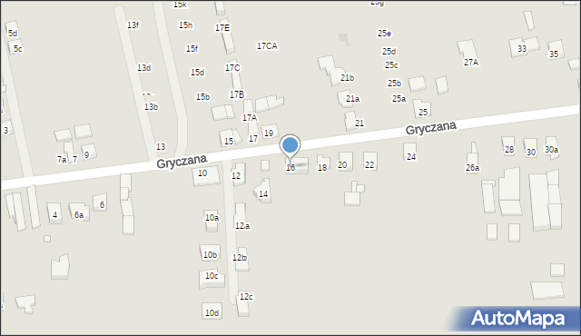 Kraków, Gryczana, 16, mapa Krakowa