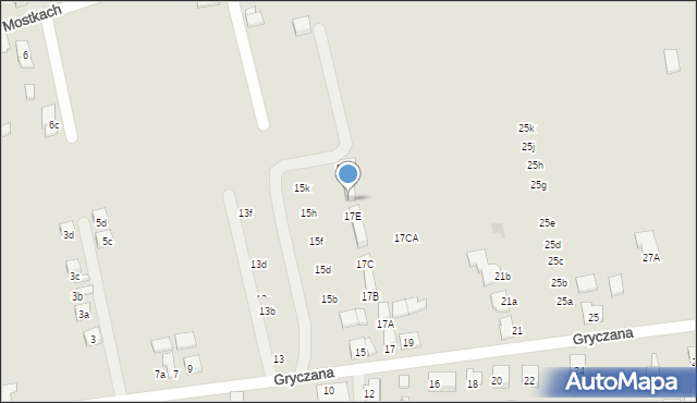 Kraków, Gryczana, 17F, mapa Krakowa