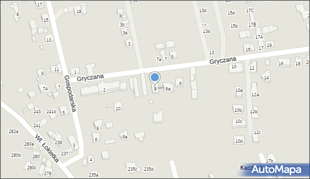 Kraków, Gryczana, 4, mapa Krakowa