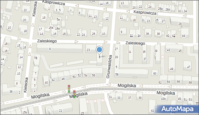 Kraków, Grunwaldzka, 8, mapa Krakowa