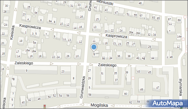 Kraków, Grunwaldzka, 9, mapa Krakowa