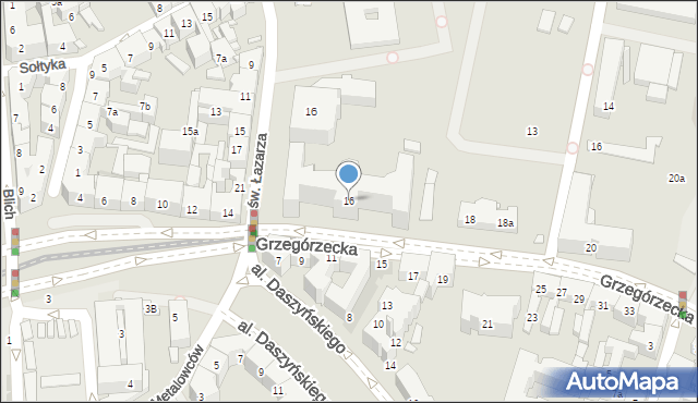 Kraków, Grzegórzecka, 16, mapa Krakowa