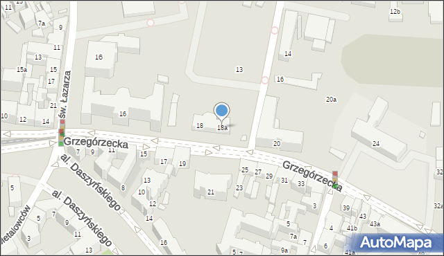 Kraków, Grzegórzecka, 18a, mapa Krakowa