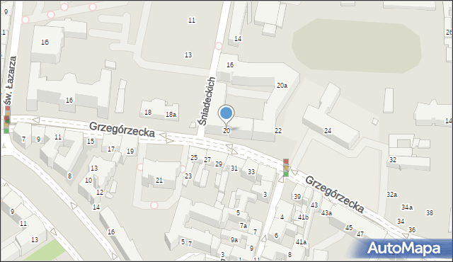 Kraków, Grzegórzecka, 20, mapa Krakowa