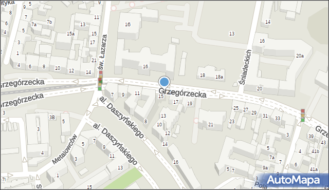 Kraków, Grzegórzecka, 17a, mapa Krakowa