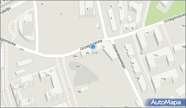 Kraków, Grzegórzecka, 69p, mapa Krakowa