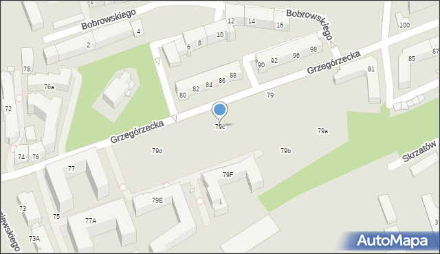 Kraków, Grzegórzecka, 79c, mapa Krakowa