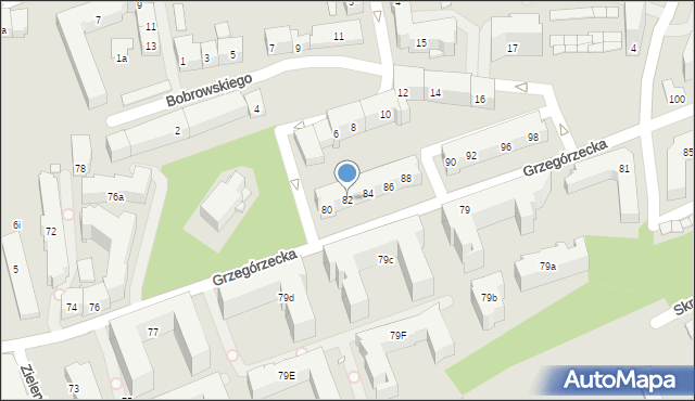 Kraków, Grzegórzecka, 82, mapa Krakowa