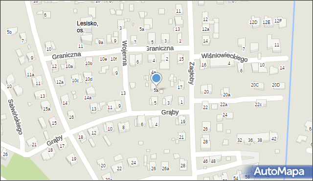 Kraków, Grąby, 5a, mapa Krakowa