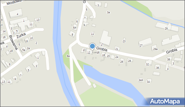 Krasnystaw, Grobla, 14, mapa Krasnystaw