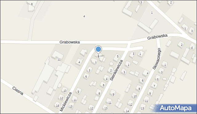 Kraszewice, Grabowska, 9, mapa Kraszewice