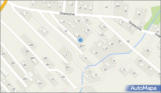 Krościenko Wyżne, Graniczna, 18, mapa Krościenko Wyżne