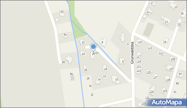 Krościenko Wyżne, Grunwaldzka, 20, mapa Krościenko Wyżne