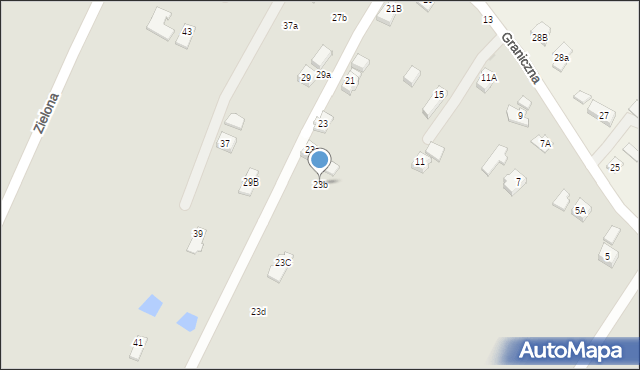 Krosno, Graniczna, 23b, mapa Krosna