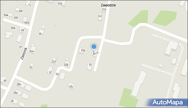 Krosno, Graniczna, 33, mapa Krosna