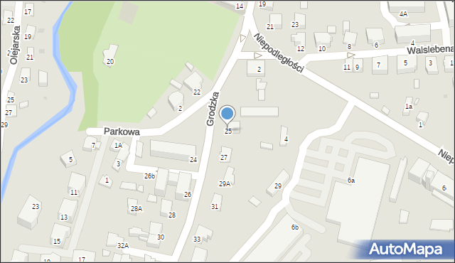 Krosno, Grodzka, 25, mapa Krosna