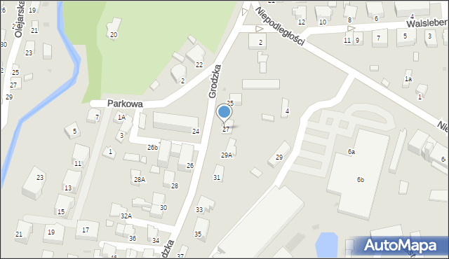 Krosno, Grodzka, 27, mapa Krosna