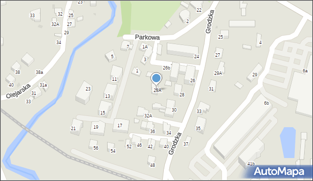 Krosno, Grodzka, 28A, mapa Krosna