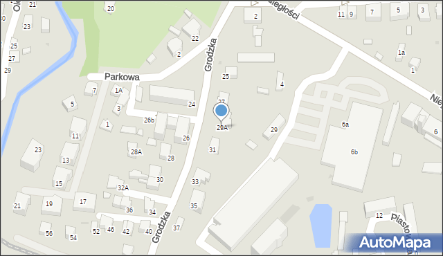 Krosno, Grodzka, 29A, mapa Krosna