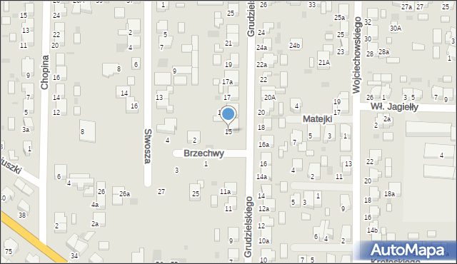 Krotoszyn, Grudzielskiego Kazimierza, gen., 15, mapa Krotoszyna